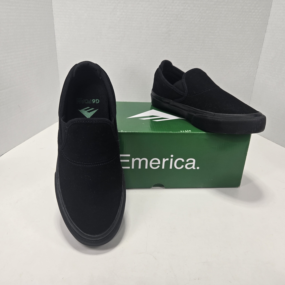 Emerica Wino G6 Slip-on Black Slip-On Sneakers Men's Size 6.5 Women's Size 8 - Picture 1 of 13
